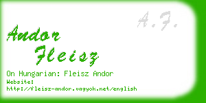 andor fleisz business card